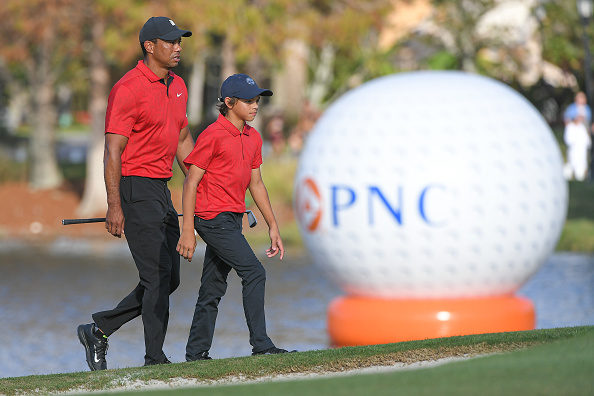 Tiger, Charlie Woods finish second at PNC