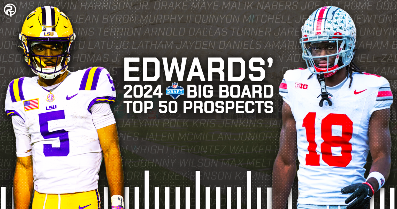 Edwards' 2024 NFL Draft Big Board Top 50 Prospects Prime Time