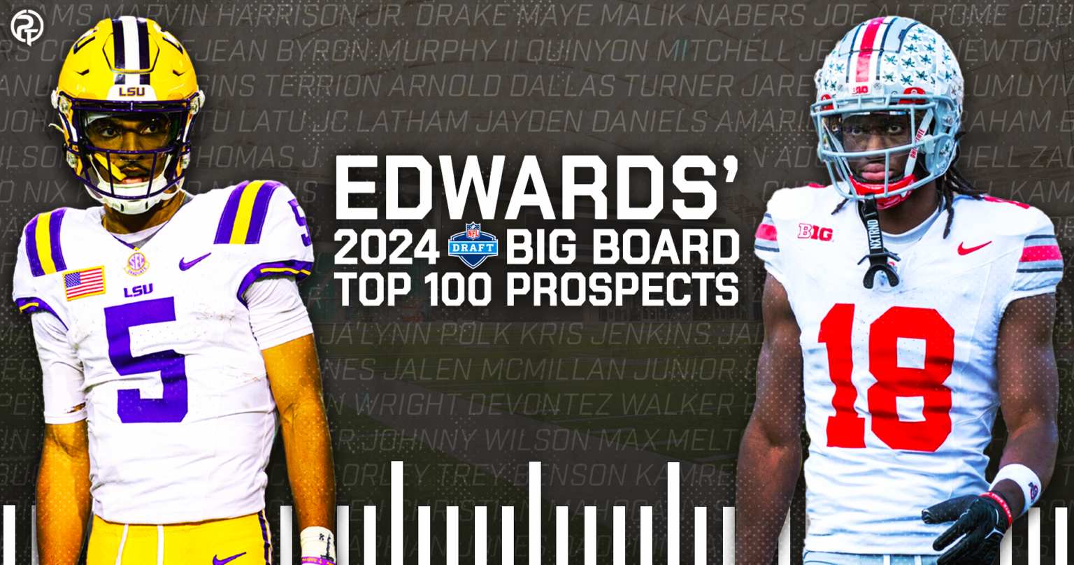 Edwards' 2024 NFL Draft Big Board Top 100 Prospects Prime Time