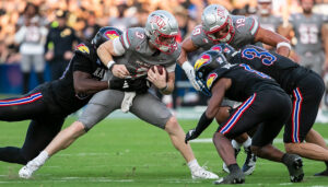 Kansas Football Sack - UNLV QB <a rel=