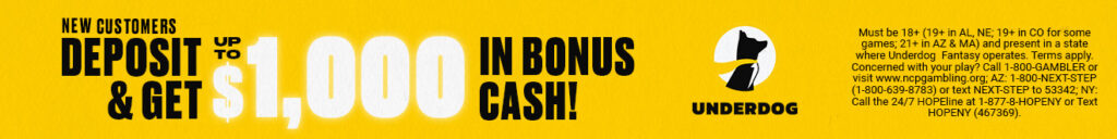 underdog $1000 bonus cash