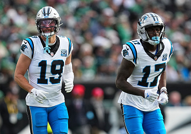 Panthers Wide Receivers Adam Thielen, Xavier Legette